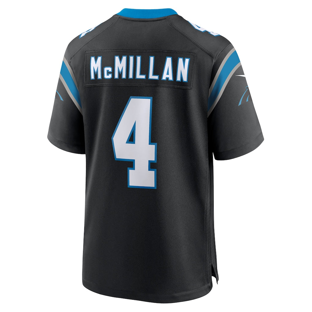 C.Panthers #4 Tetairoa McMillan Black 2025 NFL Draft First Round Pick Game Jersey