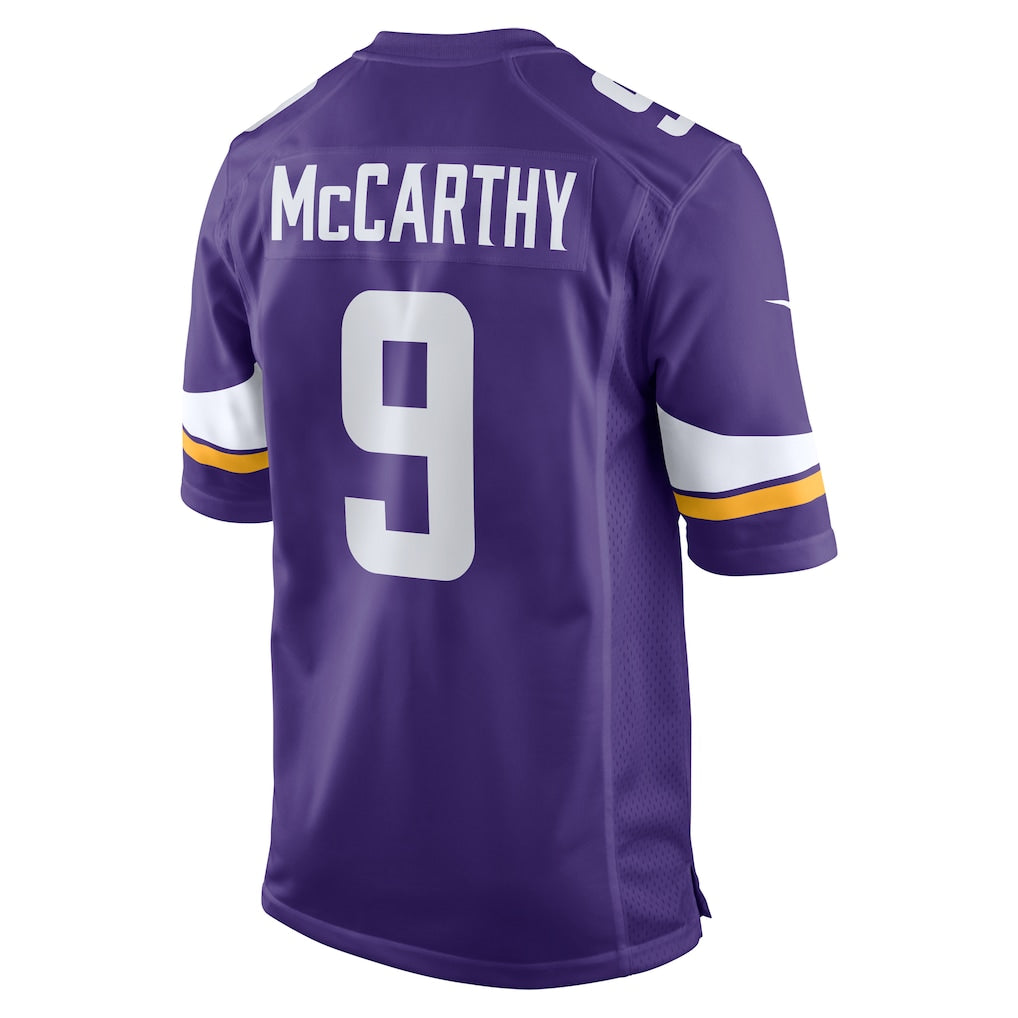 M.Vikings #9 J.J. McCarthy Purple Player Game Jersey