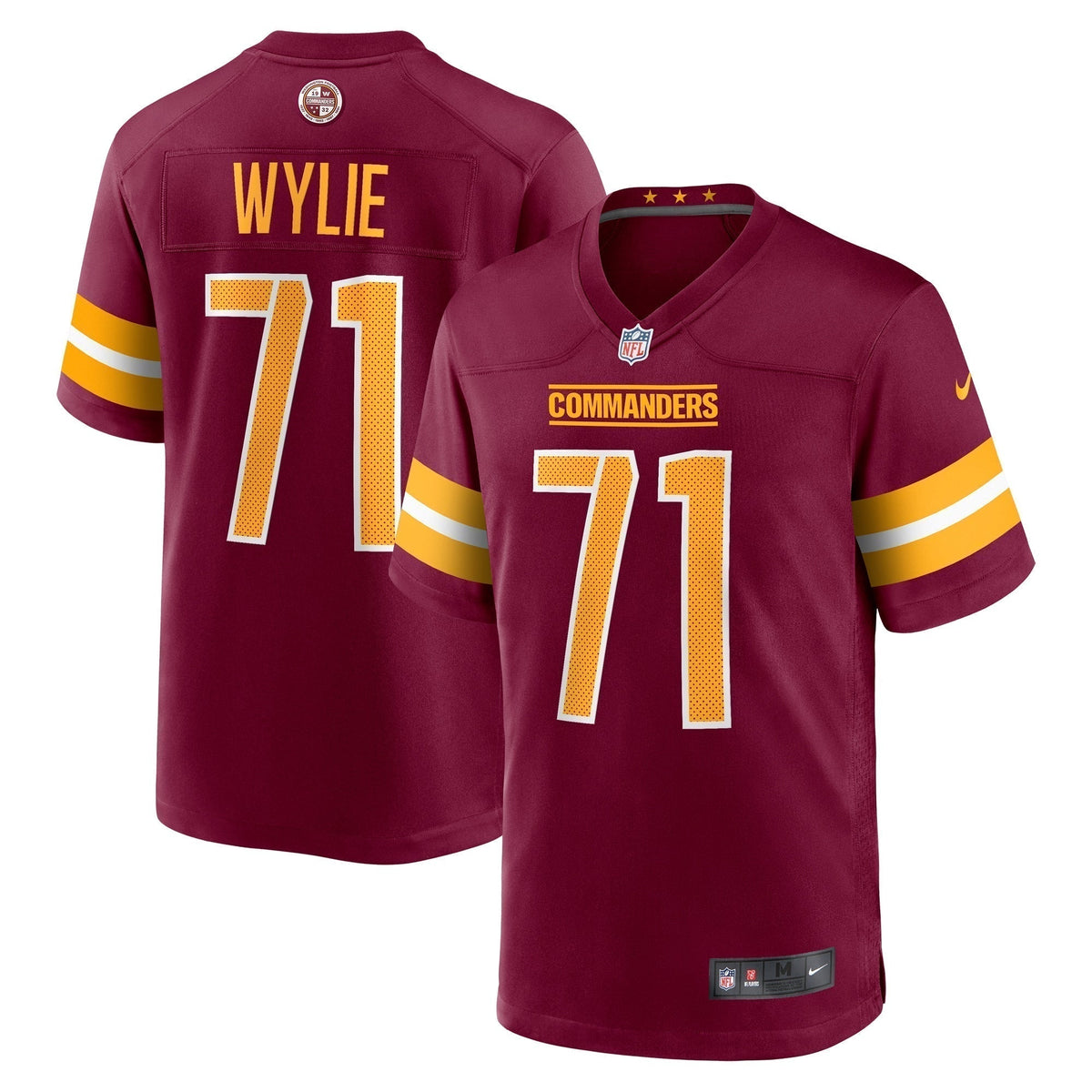 Andrew Wylie Washington Commanders  Game   Jersey - Burgundy