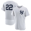 New York Yankees #22 Juan Soto Home Authentic Player Jersey C White Stitches Baseball Jerseys