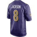 B.Ravens #8 Lamar Jackson Purple Alternate Game Jersey