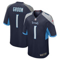Tennessee Titans Number 1 Groom Navy Game Jersey