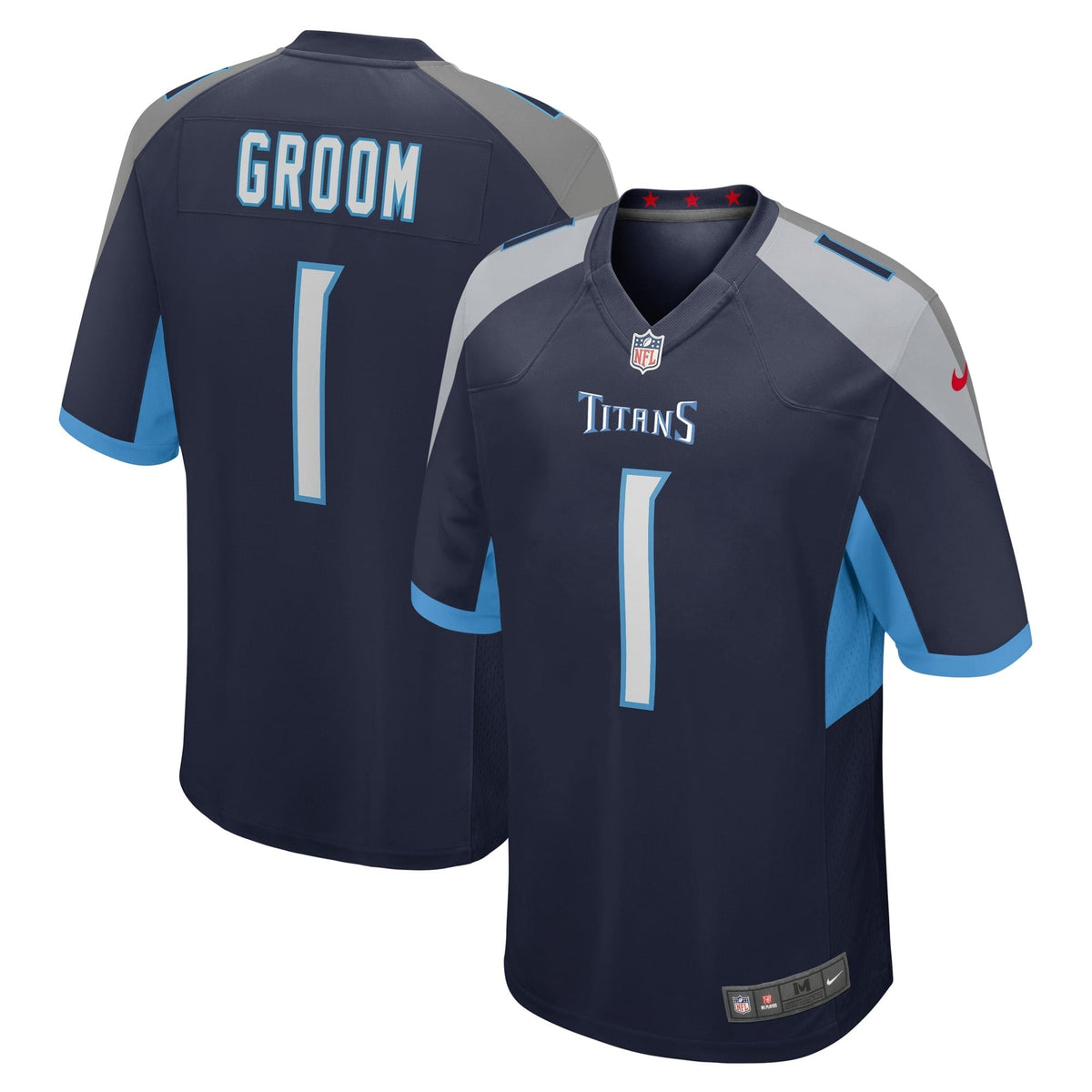 Tennessee Titans Number 1 Groom Navy Game Jersey