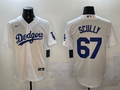 Men's Los Angeles Dodgers Vince Scully #67 White Home Replica Player Jersey1