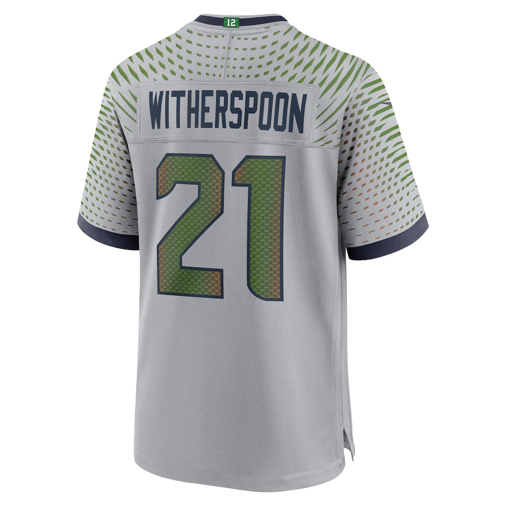 S.Seahawks #21 Devon Witherspoon Wolf Gray 2025 Rivalries Collection Game Jersey