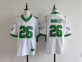 Men's Philadelphia Eagles Saquon Barkley  Jersey-White with green printing