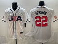 Men's USA Baseball Clayton Kershaw #22 White 2026 World Baseball Classic Stadium Jersey