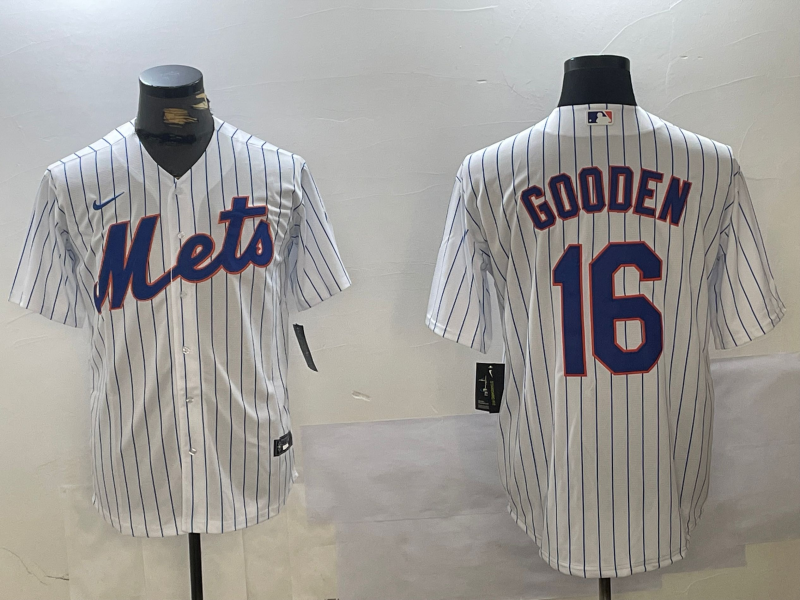 Men's New York Mets Dwight Gooden White Home Replica Player Jersey