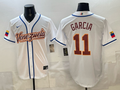 Men's Venezuela Baseball Avisail Garcia #11 White 2026 World Baseball Classic Stadium Jersey