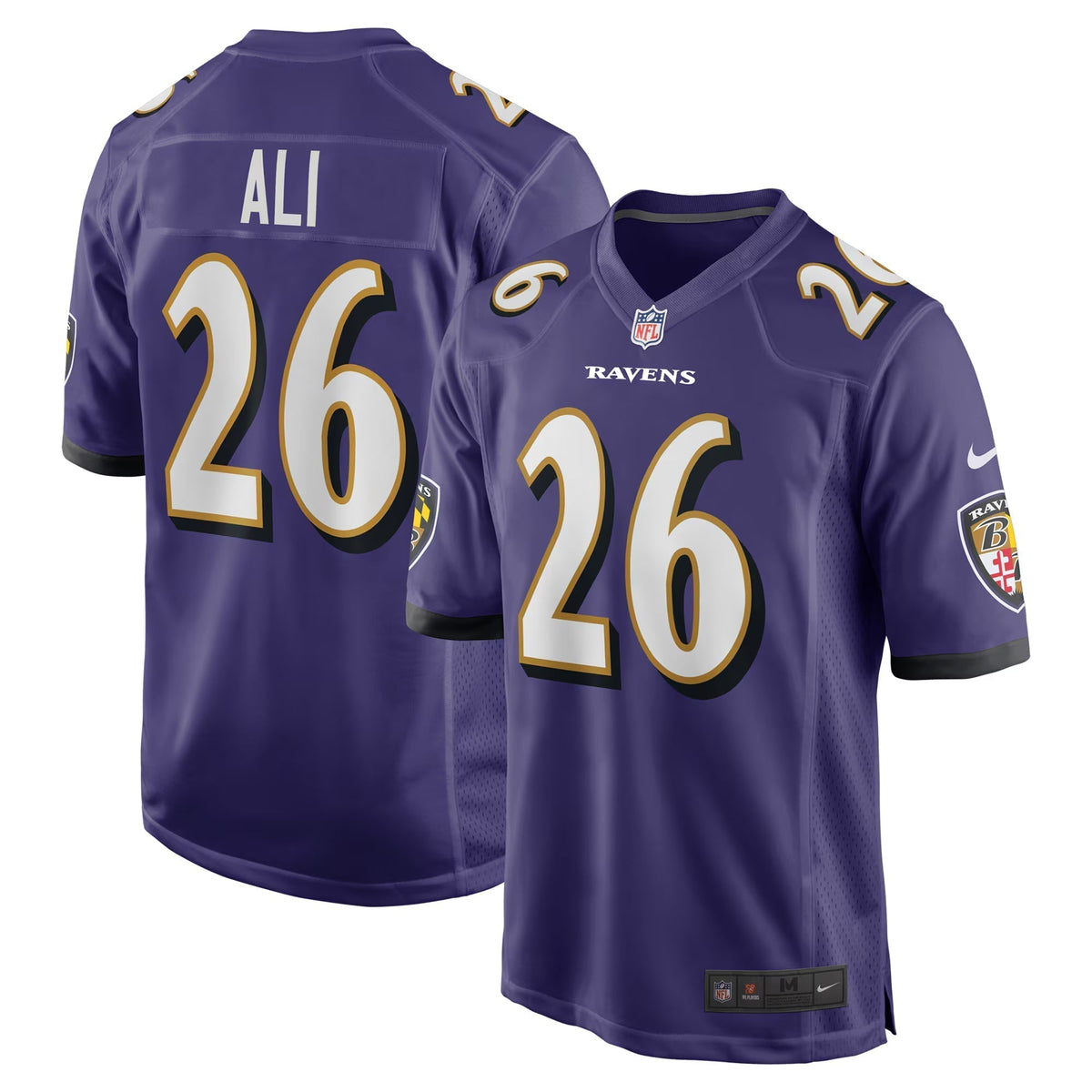 Baltimore Ravens Rasheen Ali Purple Team Game Jersey