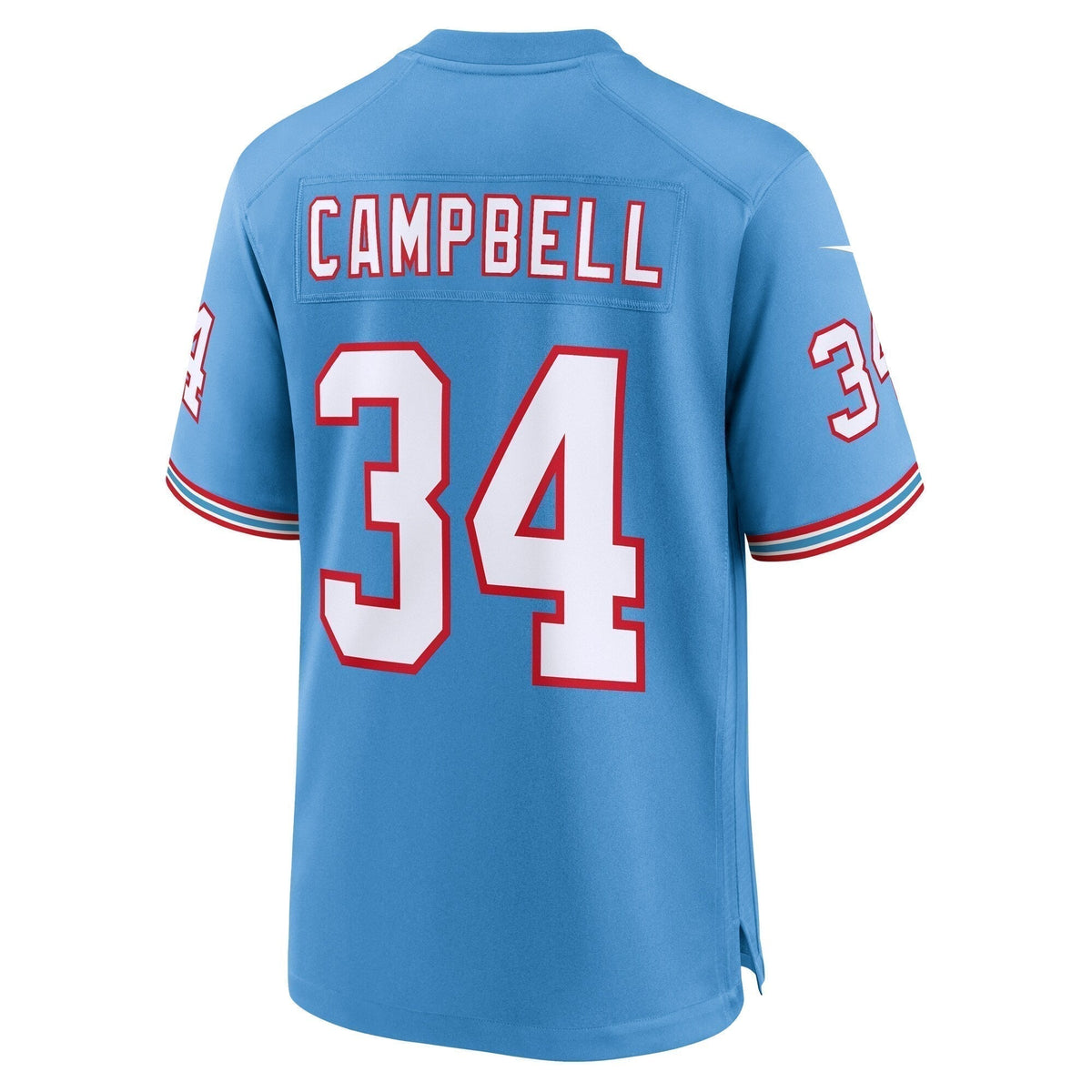 Earl Campbell Tennessee Titans  Oilers Throwback Retired   Game Jersey - Light Blue
