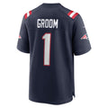 New England Patriots Number 1 Groom Navy Game Jersey