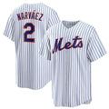 New York Mets #2 Omar Narvez White Home Replica Player Jersey Baseball Jerseys