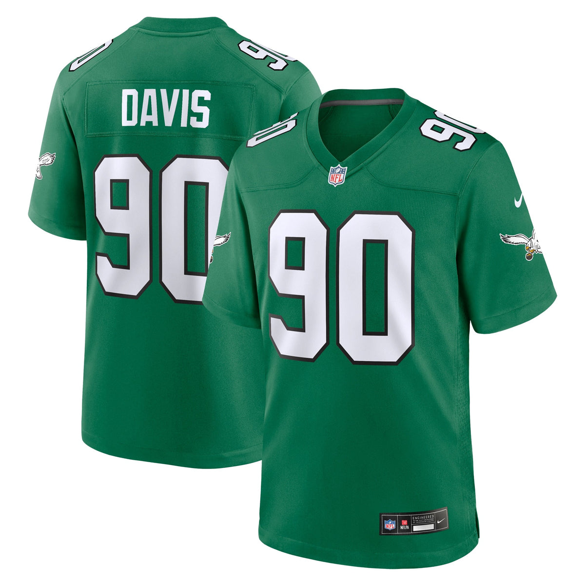 Jordan Davis Philadelphia Eagles  Alternate Game Jersey - Kelly Green