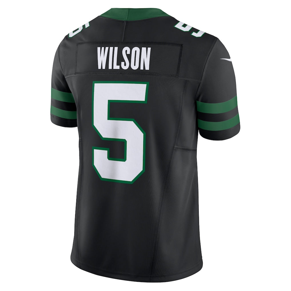 NY.Jets #5 Garrett Wilson Legacy Black Alternate Vapor F.U.S.E. Limited Jersey