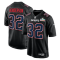 Men's New England Patriots TreVeyon Henderson  Black Super Bowl LX Patch Carbon Fashion Game Jersey