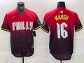 Men's Philadelphia Phillies Brandon Marsh #16 Red 2024 City Connect Limited Player Jersey1