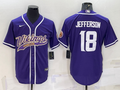 Men's Minnesota Vikings Justin Jefferson #18 Purple Game Jersey1 Joint Edition