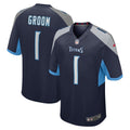 Number 1 Groom Tennessee Titans  Game Jersey - Navy