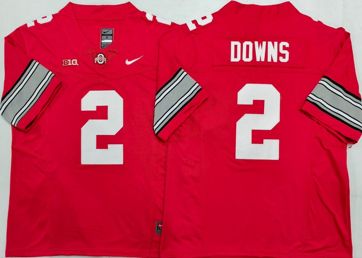 Men's Ohio State Buckeyes Caleb Downs #2 Red Player Jersey
