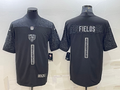 Men's Chicago Bears Justin Fields Black RFLCTV Limited Jersey
