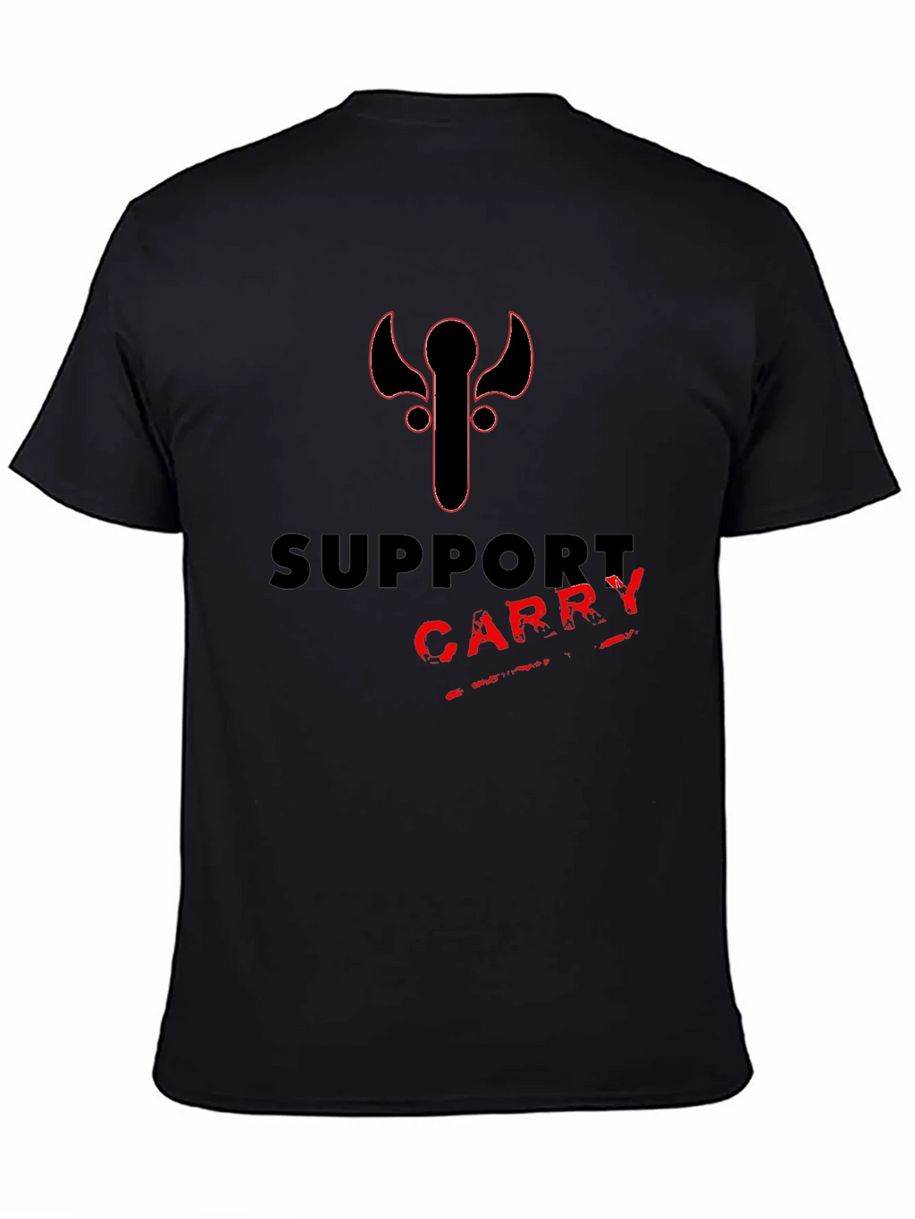 Support Carry Tee - Gamer Style Black T-Shirt