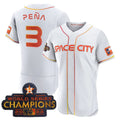 #3 Jeremy Pena Houston Astros White 2023 SPACE CITY CHAMPIONS FLEX JERSEY C ALL STITCHED Baseball Jerseys