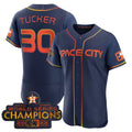 #30 Kyle Tucker Houston Astros 2023 SPACE CITY CHAMPIONS FLEX JERSEY C BLUE ALL STITCHED Baseball Jerseys