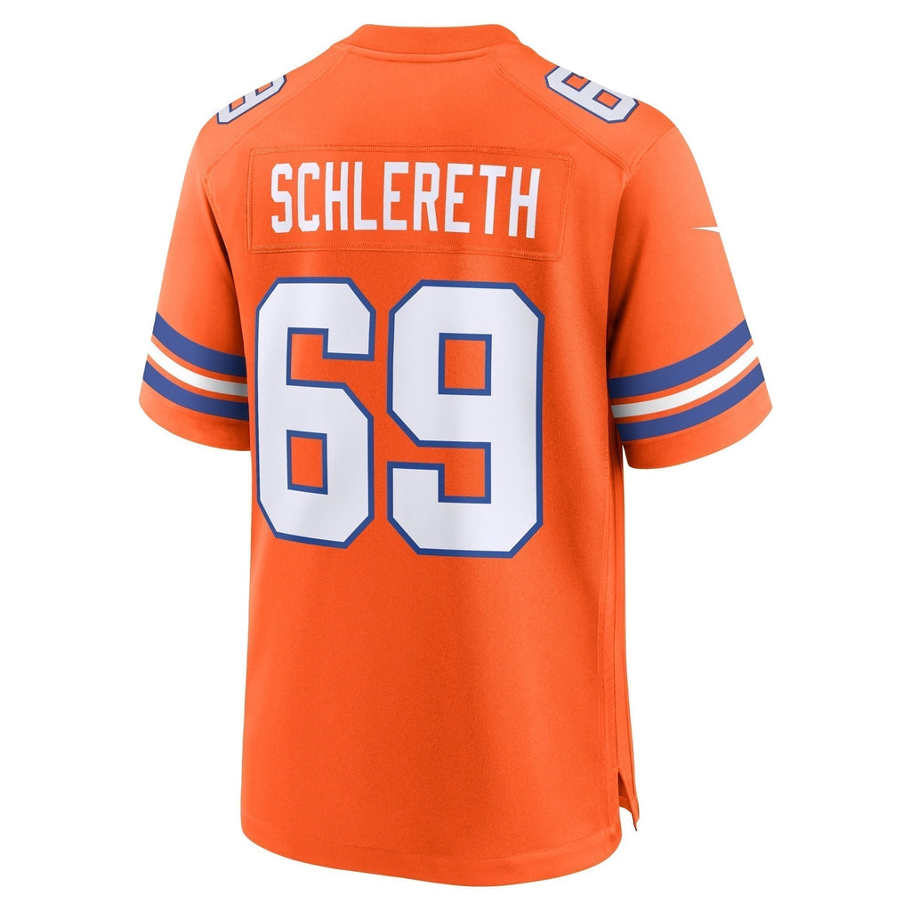Mark Schlereth Denver Broncos  Mile High Collection 1977 Throwback Retired   Game Jersey - Orange