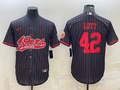 Men's San Francisco 49ers Ronnie Lott Black Player Jersey Joint Edition