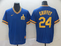 Men's Seattle Mariners Ken Griffey Jr. #24 Blue Replica Player Jersey1