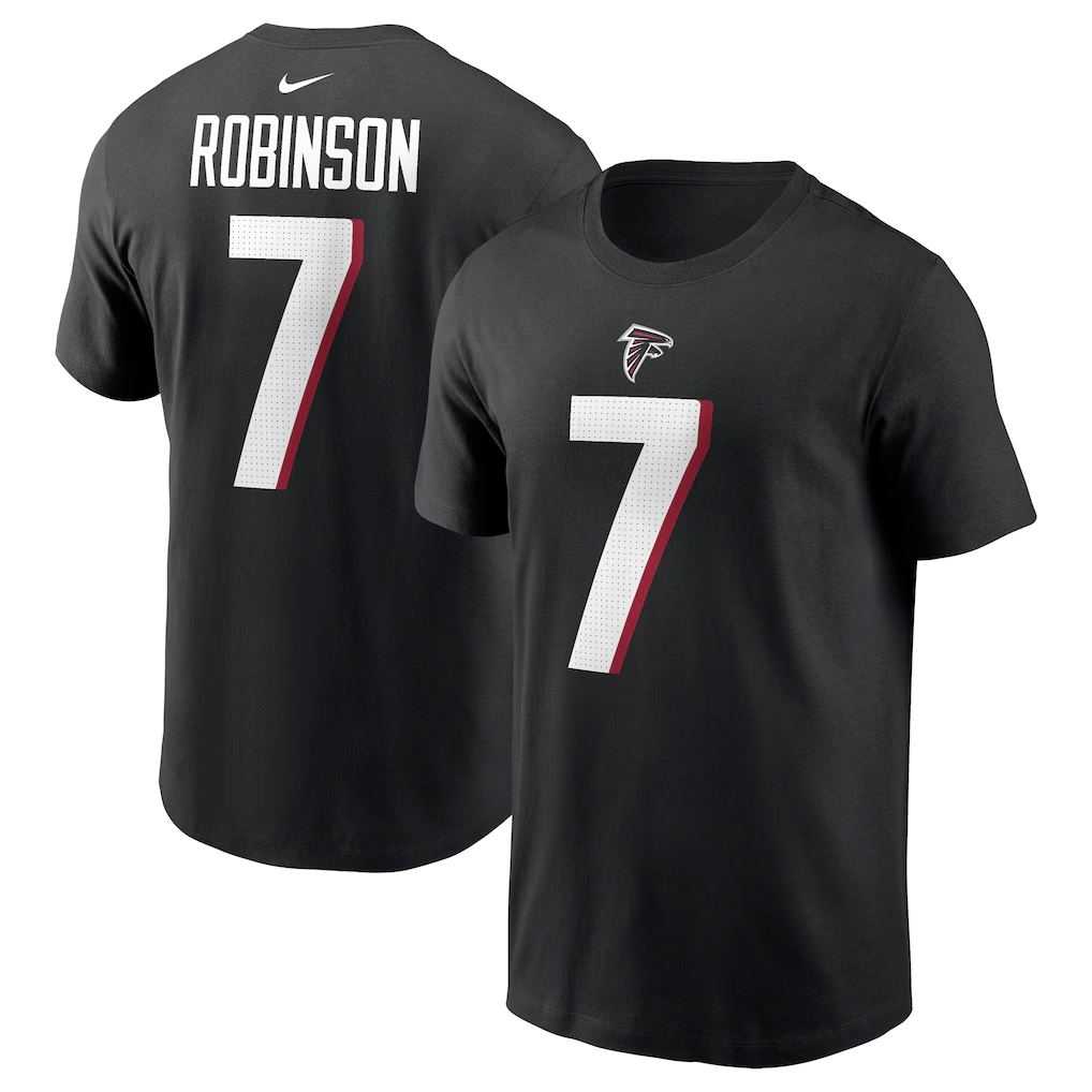 Men's Atlanta Falcons Bijan Robinson  Black Player Name & Number T-Shirt
