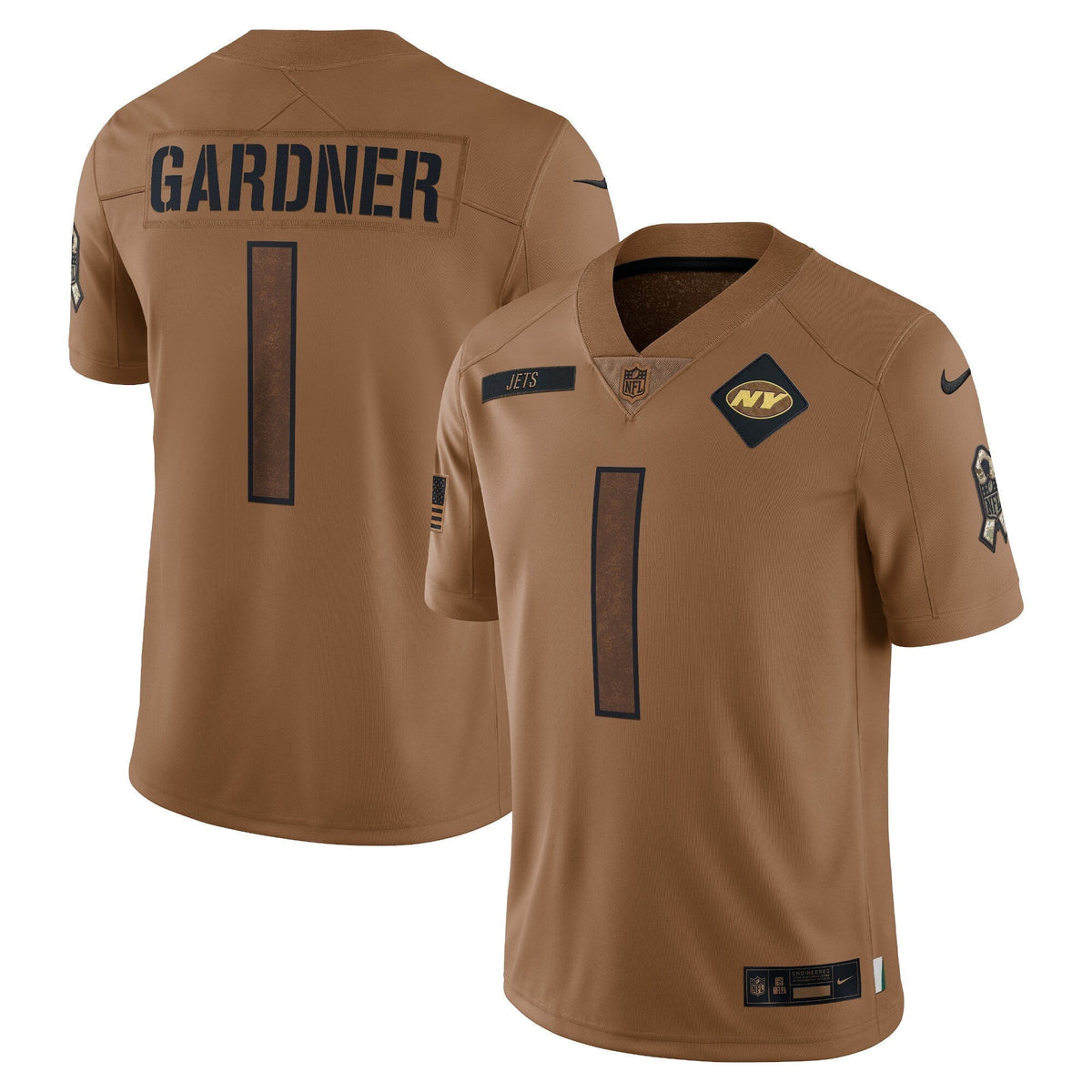 Ahmad Sauce Gardner New York Jets  Salute To Service Limited Jersey - Brown