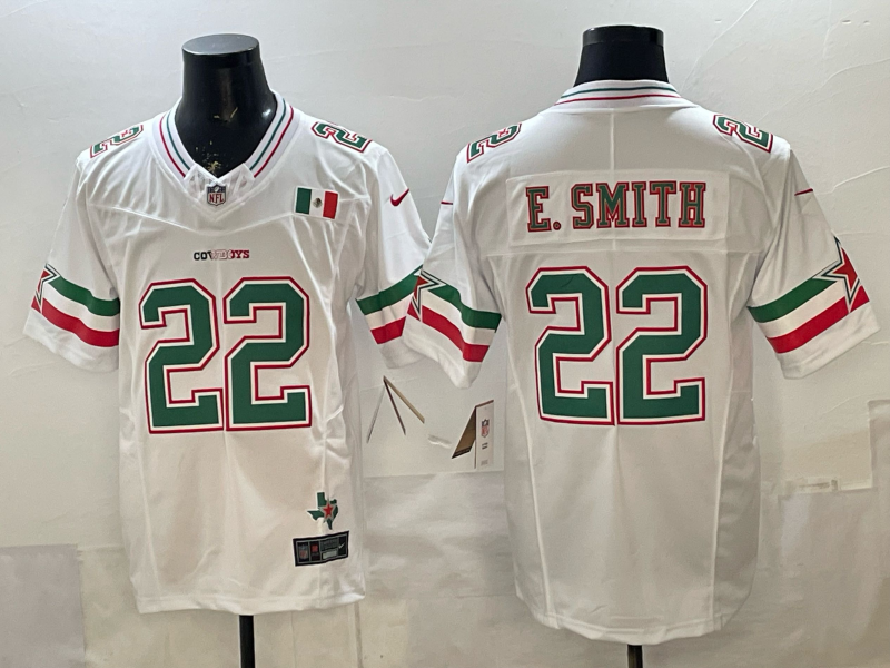Men's Dallas Cowboys Emmitt Smith #22 White Game Team Jersey
