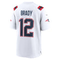 NE.Patriots #12 Tom Brady White Game Retired Player Jersey