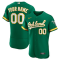 Men's Oakland Athletics Kelly Green Alternate Authentic Custom Jersey1