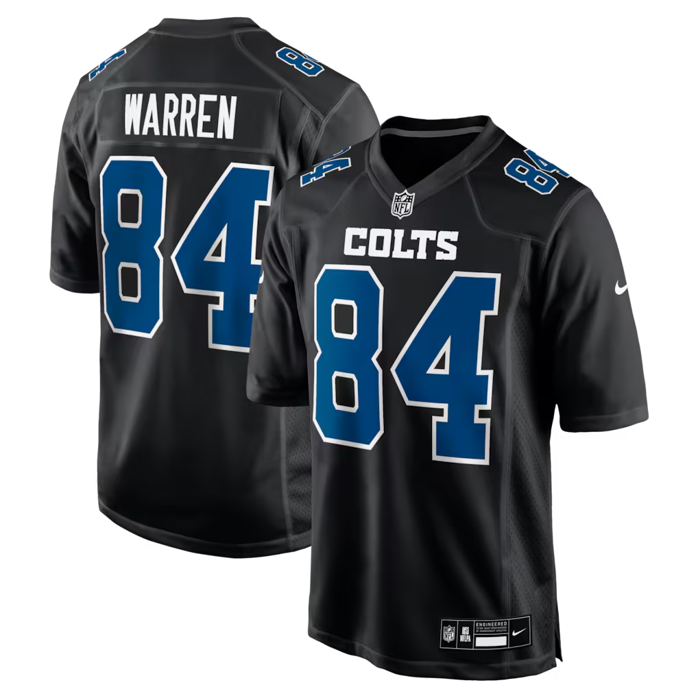 Men's Indianapolis Colts Tyler Warren  Black Fashion Game Jersey