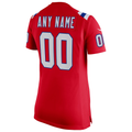 Women's New England Patriots  Red Super Bowl LX Patch Custom Game Jersey