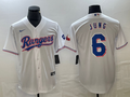 Men's Texas Rangers Josh Jung #6 White Home Replica Player Jersey1