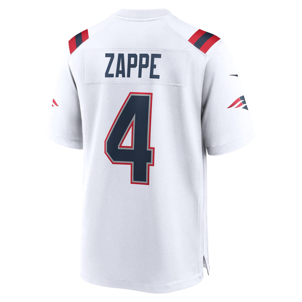 Bailey Zappe New England Patriots  Game   Jersey - White