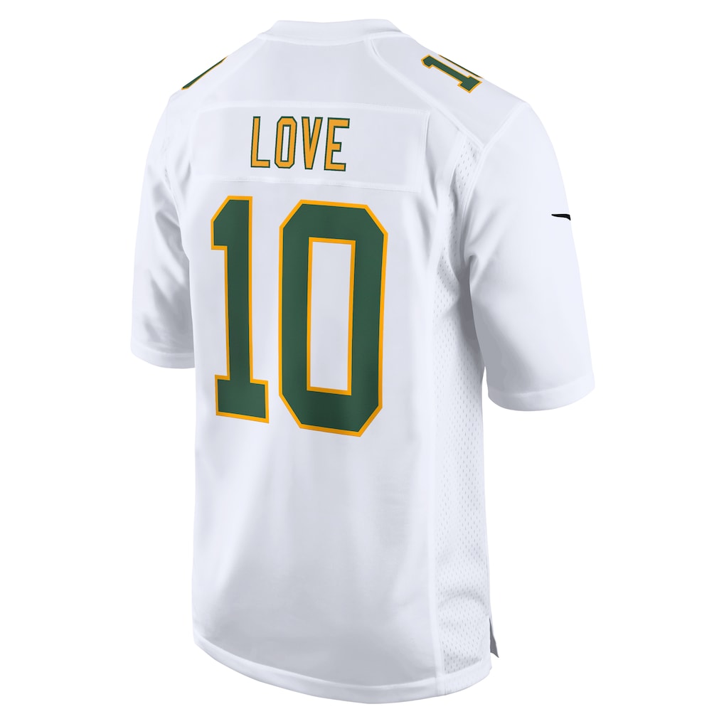 GB. Packers #10 Jordan Love White Fashion Game Jersey