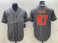 Men's Kansas City Chiefs Travis Kelce Grey Game Jersey Joint Edition