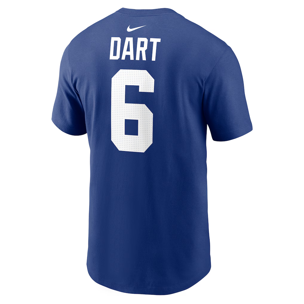 Men's New York Giants Jaxson Dart  Royal Name & Number T-Shirt