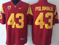 Men's USC Trojans Troy Polamalu #43 Cardinal Player Game Jersey