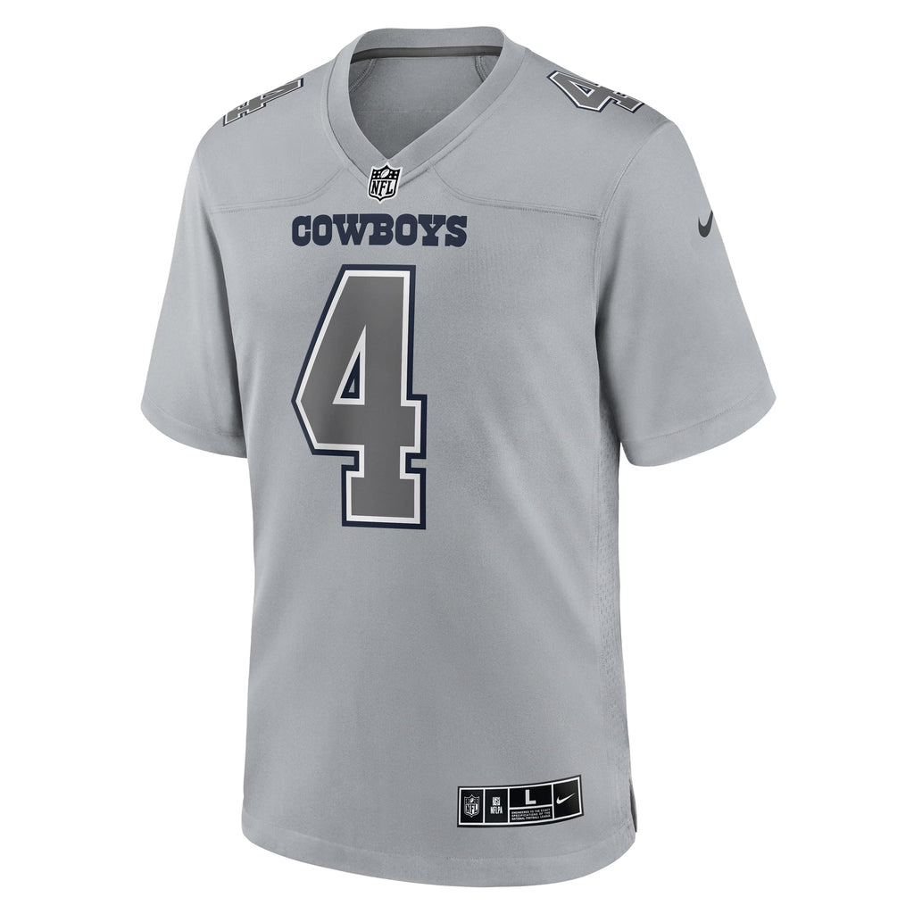 Dallas Cowboys Dak Prescott Gray Atmosphere Fashion Game Jersey