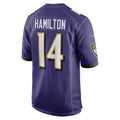 B.Ravens #14 Kyle Hamilton Purple Player Game Jersey