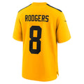 P.Steelers #8 Aaron Rodgers Gold Alternate 1933 Throwback Game Jersey