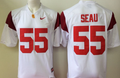 Men's USC Trojans Junior Seau White Player Game Jersey