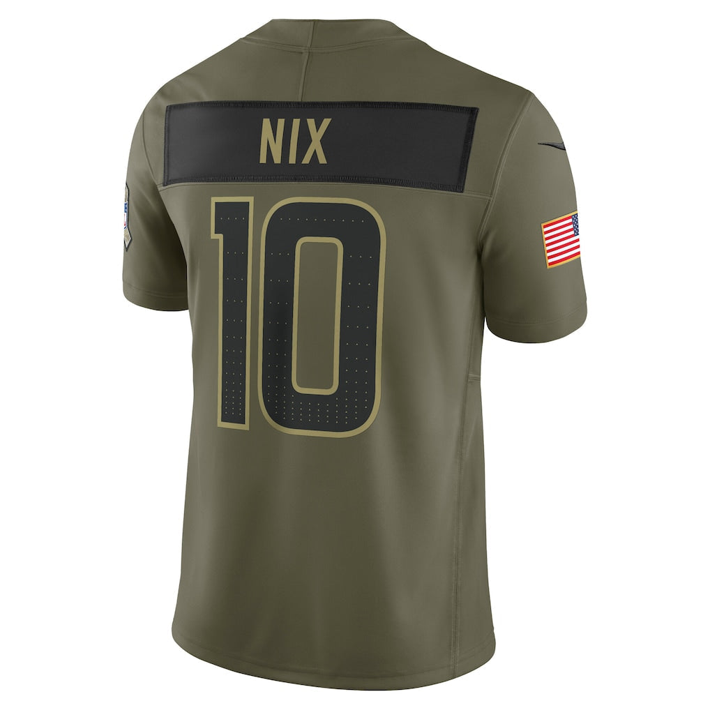 D.Broncos #10 Bo Nix Olive 2025 Salute to Service Limited Jersey