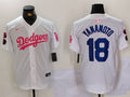 Men's Los Angeles Dodgers Yoshinobu Yamamoto #18 White Limited Game Player Jersey1